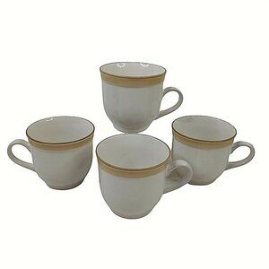 Vintage Coffee Cups Johann Haviland Crowning Fashion Golden Band Lot of 4